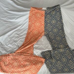 Geometric Patterned Wide Leg Flare Lounge Pants